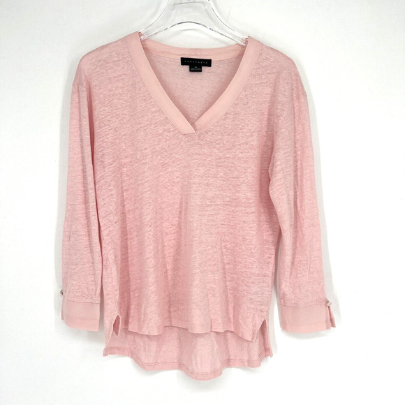Sanctuary‎ Top Womens XS Pink Linen Feminine Lightweight Staple Sleeves - Picture 1 of 6